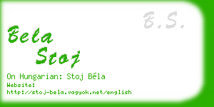 bela stoj business card